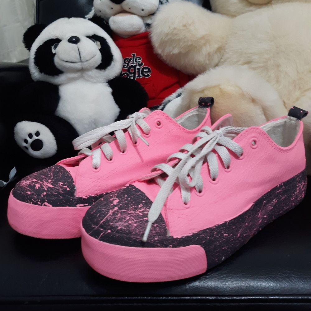 Pink and Grey customized shoes